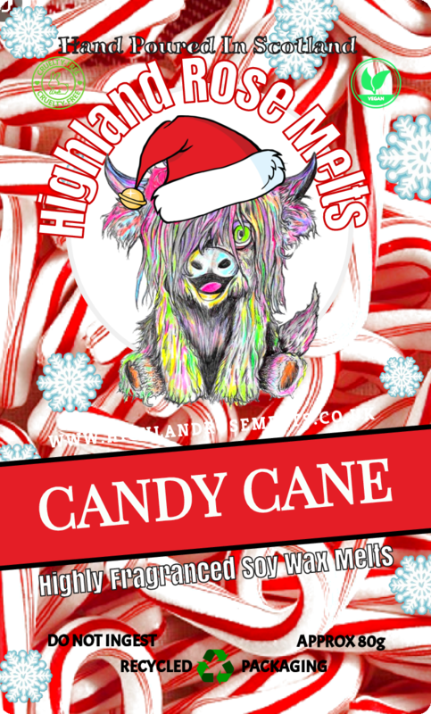 CANDY CANE WAX MELT clam shell