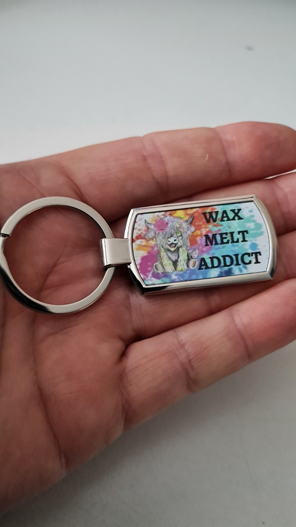 "WAX ADDICT" RECTANGLE KEYRING