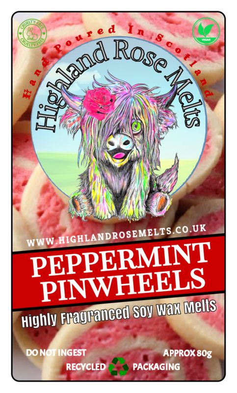 PEPPERMINT PINWHEELS WAX MELT clam shell