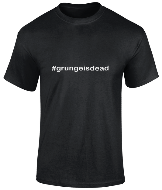 COASTAL FIRE DEPT "#GRUNGEISDEAD" unisex t shirt in black.  Material: 100% cotton.  Seamless twin needle collar. Taped neck and shoulders. Tubular body. Twin needle sleeves and hem. Sizes: Small, Medium, Large, XL,  2XL, 3XL ,4XL, 5XL