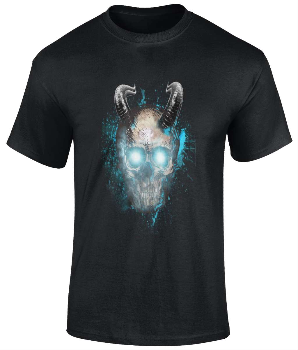 "BLUE EYES" Original artwork on black unisex t shirt  Material: 100% cotton.  Seamless twin needle collar. Taped neck and shoulders. Tubular body. Twin needle sleeves and hem.  Sizes: small, medium, large, XL, 2XL, 3XL 4XL 5XL